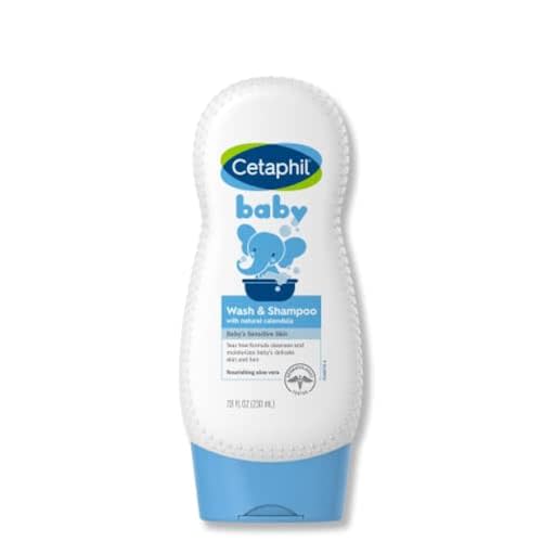 Cetaphil 2-in-1 Baby Shampoo & Body Wash, Tear Free, Calendula, 7.8oz | 2-In-1 Baby Wash And Shampoo, Organic Calendula, Tear Free, Paraben Free, Newborn Sensitive Skin, No Colorants Or Mineral Oil