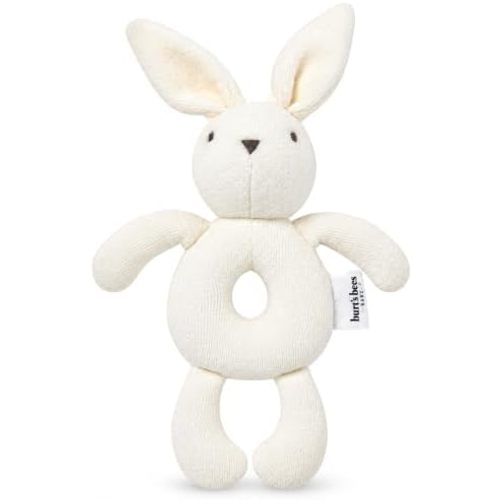 Burt's Bees Baby Organic Cotton Infant Plush Rattle Sensory Animal Toy