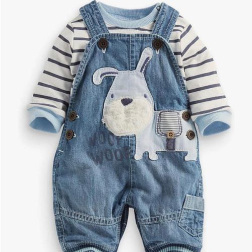 Cute Baby Boy Clothes Suit Toddler Boys' Striped long Sleeve T-Shirt+Denim Overalls Jumpsuit Pants Outfits Sets