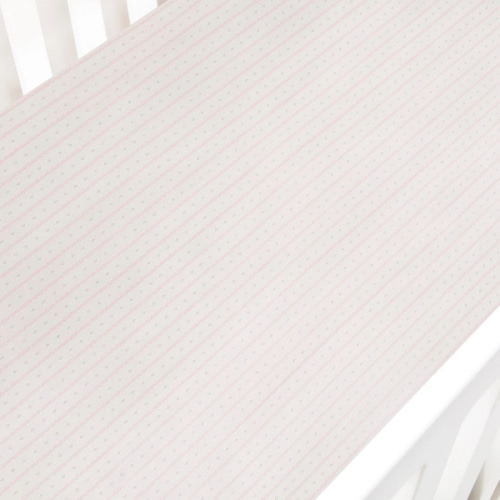 Petal Scallops Crib Sheet - Pink