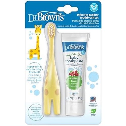 Dr. Brown's Infant-to-Toddler Toothbrush and Toothpaste Set, Giraffe