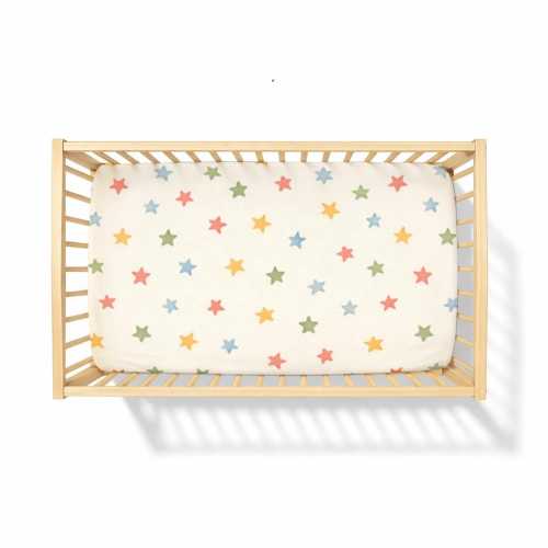 Multicolor Star Pattern Baby Fitted Crib Sheet