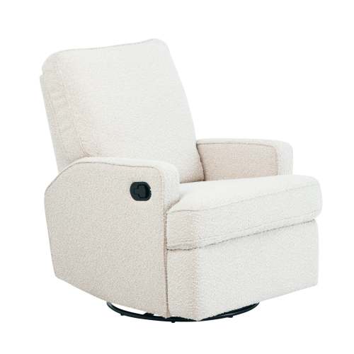 Quinn Glider Recliner Nursery Chair in Vanilla Bouclé | iL Tutto