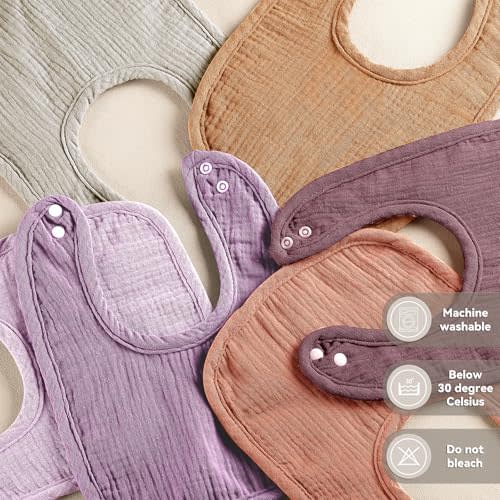 Muslin Cotton Baby Bibs for Unisex Boys Girls, Drooling & Teething & Eating
