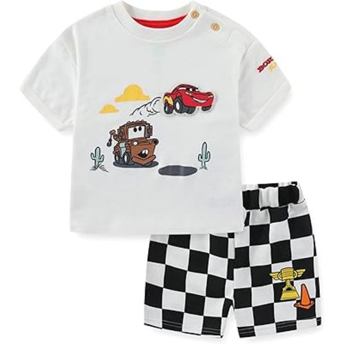 Disney Cars Lightning McQueen Tow Mater Baby Boys Short Sleeve T-Shirt and Shorts Set for Infant