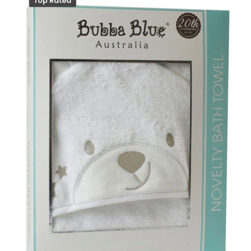 Wish Upon a Star Novelty Bear Hooded Bath Towel in White