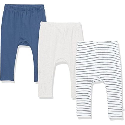 HonestBaby Girls Organic Cotton Cuff-Less Harem Pants Multipack