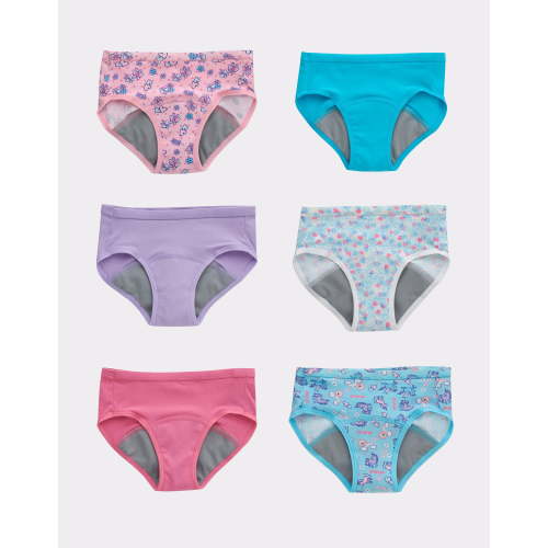 Hanes Toddler Girls' Potty Trainer Brief Underwear, 6-Pack Assorted 2/3