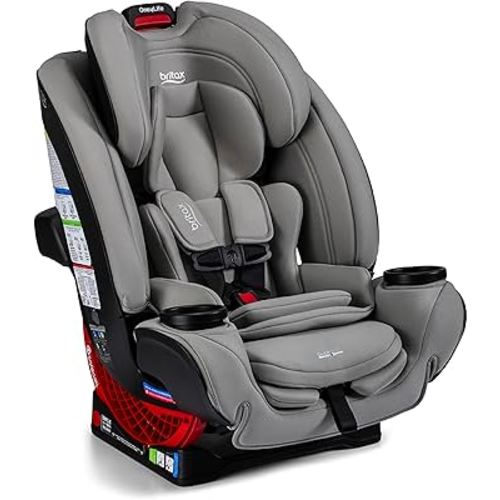 Britax One4Life All in One Convertible Car Seat, 3 in 1 Car Seat & Booster Seat with Easy ClickTight Installation, Extended Rear Facing Capacity, and Breathable SafeWash Fabrics — Mineral Gray