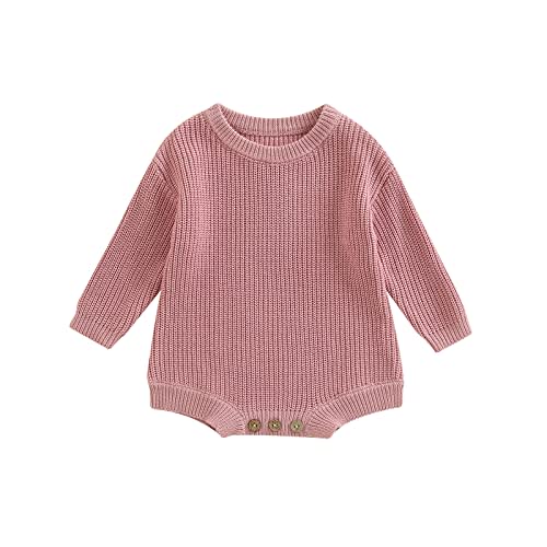 FYBITBO Baby Girl Boy Sweater Knit Oversized Pullover Sweatshirt Romper Onesie Warm Fall Winter Clothes Outfit Newborn