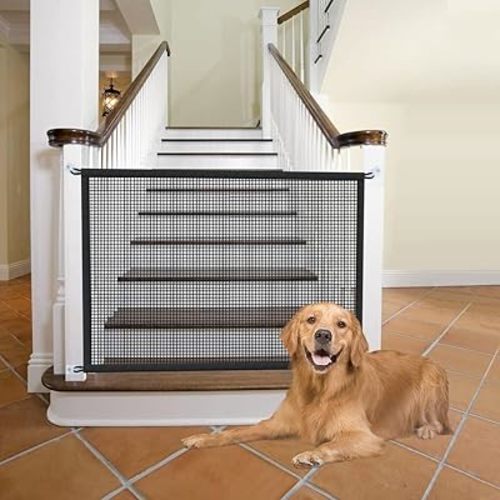 2-Pack Dog Gate for Stairs Pet Gates for The House: Dogs Screen Mesh Gate for Doorways Stairways Indoor Safety 29 inches Tall, 38 inch Wide