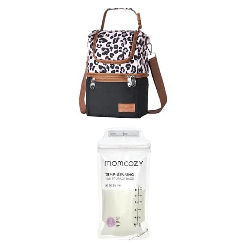 Momcozy Insulated Baby Bottle Bag, Multi-Function Breastmilk Cooler Bag Breastmilk Storing Bags, Temp-Sensing Discoloration Milk Storing Bags for Breastfeeding