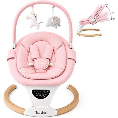 Baby Swing with Auto-Rocking, 5 Motions & 12 Melodies,Pink