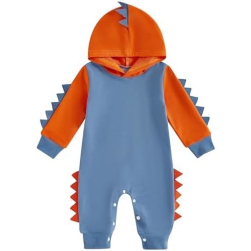 Ynibbim Winter Newborn Baby Boy Girl Solid Romper Unisex Infants Hooded Outfit Clothes Waffle Cotton Button Jumpsuits