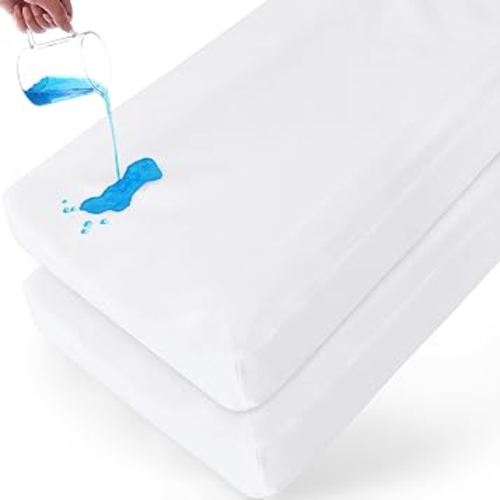 Changing Pad Cover Waterproof, 2 Pack Changing Pad Sheets, Diaper Changing Table Cover, Ultra Soft Cradle Sheets for Baby Boys and Girls, Breathable & Smooth