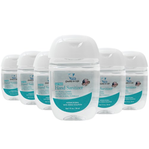Silky Touch Travel Size Hand Sanitizer Gel 1fl oz (6-Pack) - 70% Alcohol - Kills 99.99% of Germs - Small Personal Pocket Size, Made In The USA By Doctors Of Pharmacy