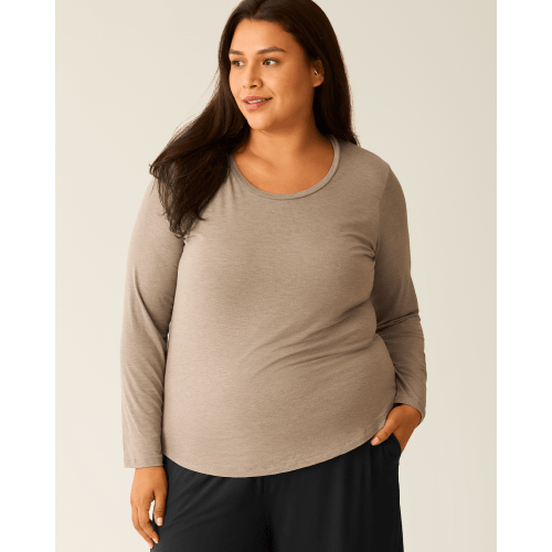 Bamboo Maternity & Nursing Long Sleeve T-shirt | Grey Heather - Kindred Bravely