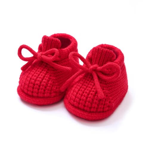 Baby Booties Infant Booties Knit Newborn Shoes for Boys Girls | Soft, Lightweight Feel, Cozy Comfort, Lace-Up Design, Easy On & Off, Indoor & Stroller Wear, Boys & Girls