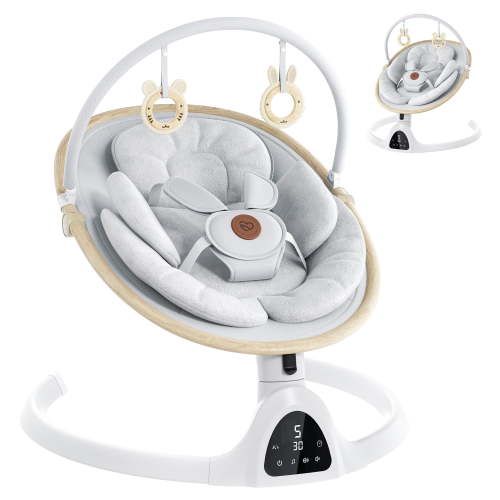 Babyomi, Baby Swing, Portable, 25.6" x 25.6" x 28.1" White