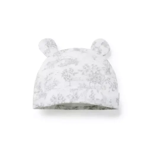 Baby Safari Toile Bear Ear Beanie