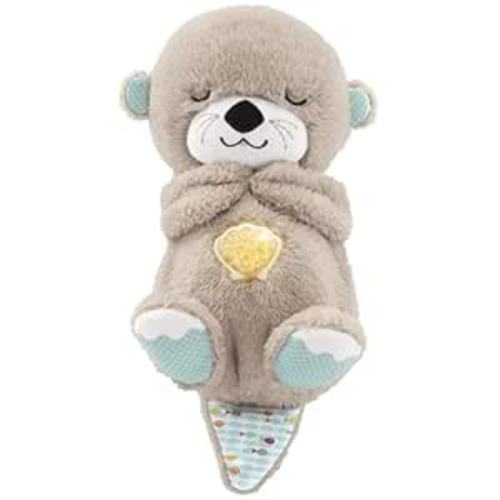 Fisher-Price Baby Toy Soothe 'n Snuggle Otter Portable Plush Sound Machine with Music Lights & Breathing Motion for Newborns 0+ Months