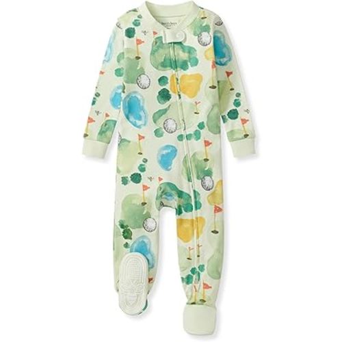 Burt's Bees Baby Boys Organic Cotton, Snug Fit Footed Sleeper Pajamas