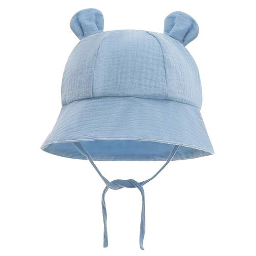 NOKIO Infant Sun Hat With Chin Strap Baby Spring Bonnet With Sun Protection Baby Boy And Girl Baby Sun Hat Baby Bear Ears Fisherman's Hat Sun Hat Beach Cap For 3 To 12 Months