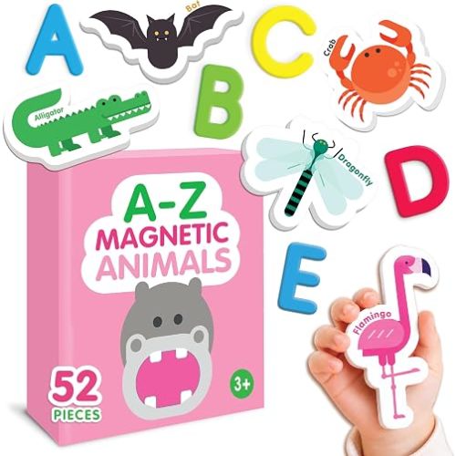Curious Columbus Alphabet Magnets - Animal Fridge Magnets for Kids Ages 3-5