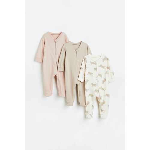 3-pack Pajama Jumpsuits with Zipper