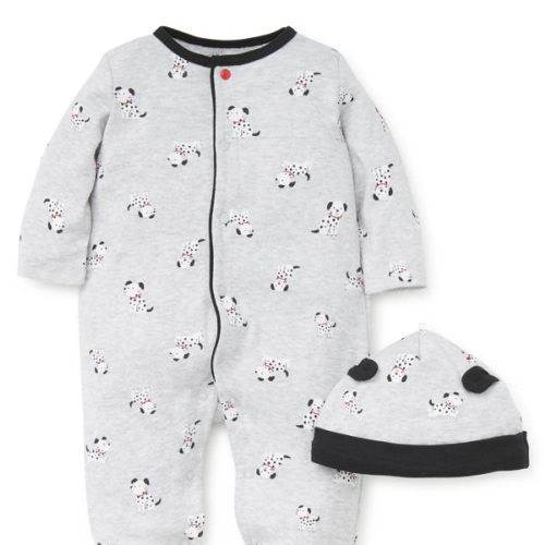 Dalmatian Footed One-Piece and Hat