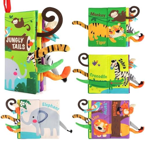 beiens Baby Books Toys, Tummy Time Touch and Feel Sensory Toys for Infant