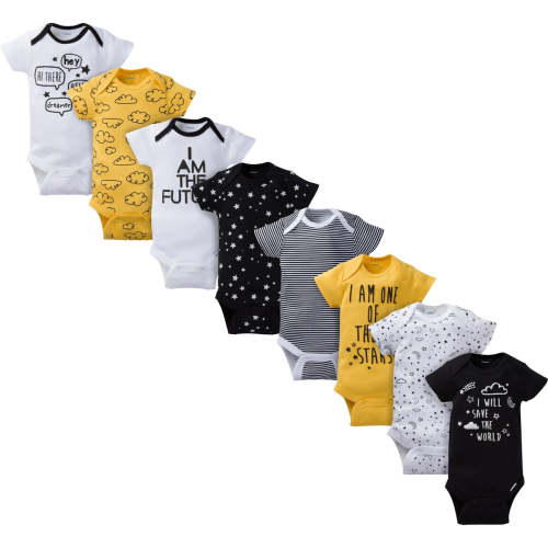 8-Pack Baby Neutral Short Sleeve Stars Onesies® Bodysuits – Gerber Childrenswear