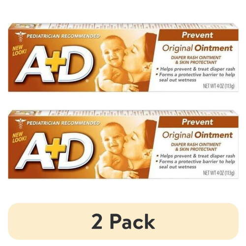 (2 pack) A+D Original Diaper Rash Ointment, Baby Skin Moisturizer, 4 Oz Tube