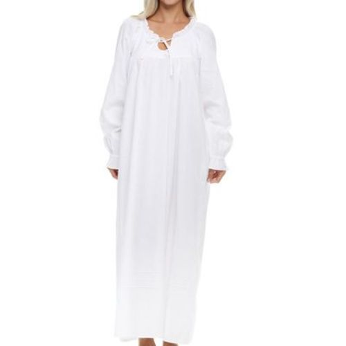 ADR Cotton Victorian Nightgown, Vintage Victorian Nightgowns for Women, White Cotton Nightgowns for Women White Version 2 XS
