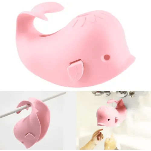 Bath Spout Cover for Bathtub,Baby Shower Protector Cover A Fun Way to Protects Baby from Bumping Head During Bathing Time Cute Soft Whale Design Making for Enjoyable Safe Baths (Pink)