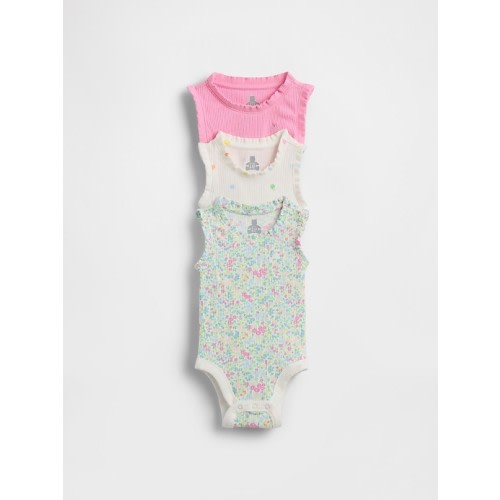 Baby First Favorites TinyRib Ruffle Tank Bodysuit (3-Pack)