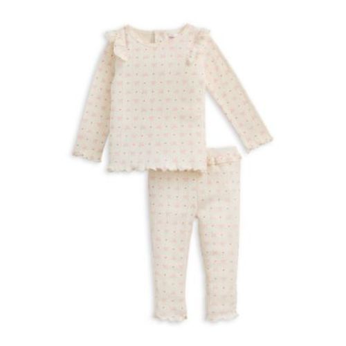 Girls' Heart & Bow Pointelle Pajama Set - Baby, Little Kid, Big Kid