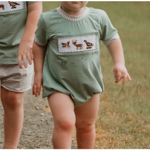 Hand Smocked Wildlife Bubble