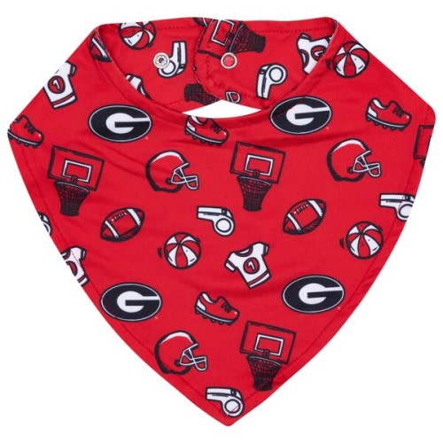 Georgia Bulldogs ZooZatz All Over Print Baby Bib - Red