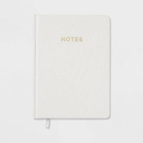 240 Sheet College Ruled Journal 7.75"x5.5" Cream Linen - Threshold™: Hard Cover, Acid-Free, Rounded Corners, All Ages