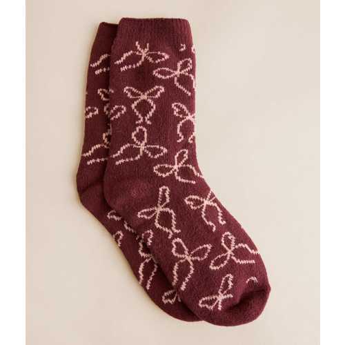 BKE Bow Socks - Women's Socks in Burgundy | Buckle