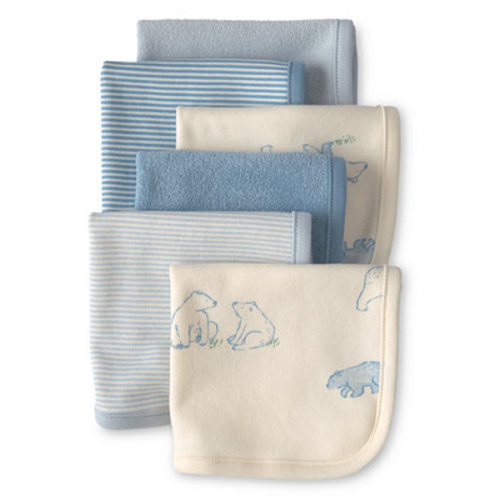 Baby Boys' Bear Terry Washcloths, 6-Pack