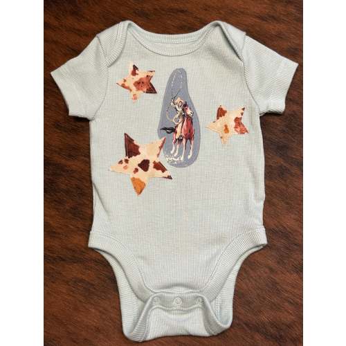 Big Loop Roper with Cowhide Print Stars, Size 0-3 mons.