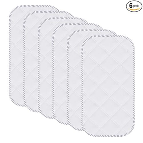 Sunny zzzZZ 6 Pack Baby Waterproof Changing Pad Liners - Quilted Thicker Ultra Soft Changing Table Cover Liners - Durable & Easy to Clean - White - 23" x 11"