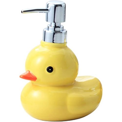 123Arts Ceramic Duck Soap Dispenser with Pump Soap Bottle or Lotion Bottle, 15 oz