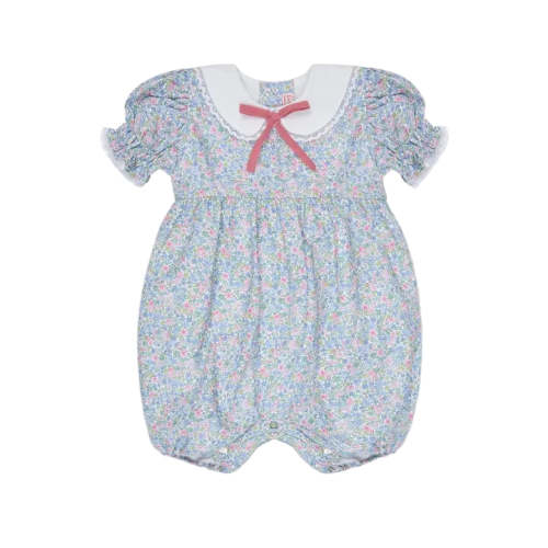La Coqueta Light Blue Floral Eloisa Baby Girl Romper – Jojo Mommy 6 or 12M