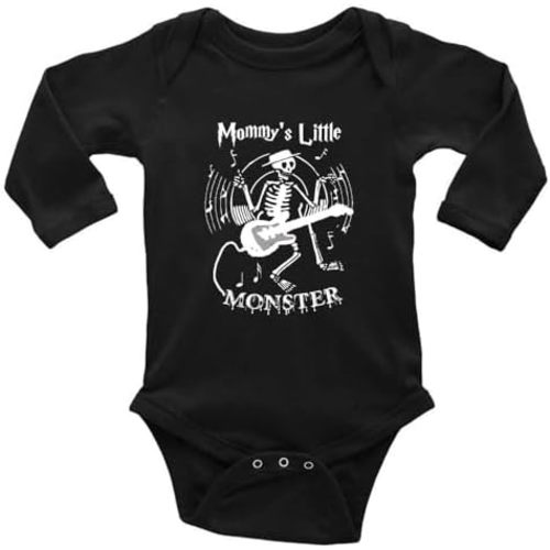 GKrepps Mommy's Little Monster Punk Rock Skull,for Baby Bodysuit Baby Rompers Long Sleeve