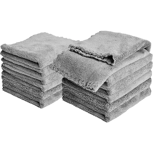 Baby Washcloths 12 Pack 12x12 Inches Microfiber Coral Fleece Extra Absorbent and Soft for Newborns, Infants and Toddlers-Grey