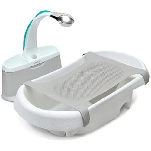 The First Years Rain Shower Baby Spa Bathtub Set – Includes Infant Sling, Soothing Spray Shower Head, Fresh Water Tank and Built-in Soft Brush – 3-in-1 Newborn to Toddler Design –Baby Bath Essentials