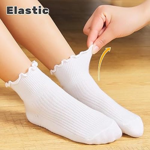 Amazon.com: ANYANIME 6 Pairs Toddler Ruffle Socks for Girls Baby Grip Socks Non Slip Socks Cute Grippy Frilly : Clothing, Shoes & Jewelry